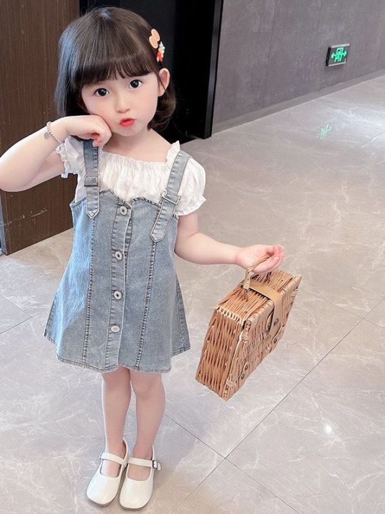 Pakaian Dress Jeans Anak Perempuan Usia 1-6 Tahun Korean Style