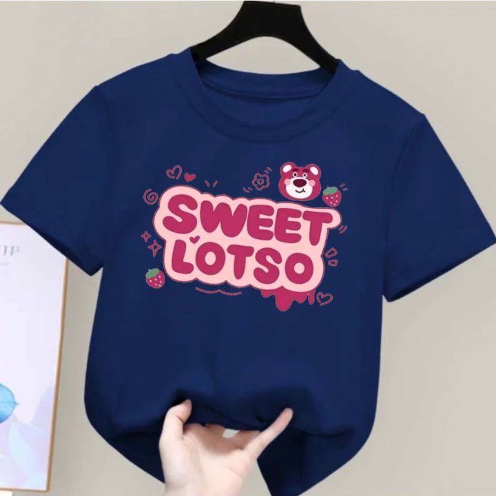 Pakaian Anak Motif Sweet Lotso Kaos Oblong Anak Perempuan Usia 4 - 12 Tahun