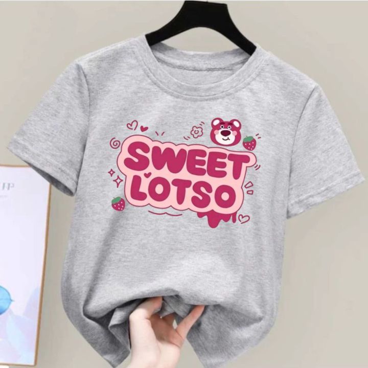 Pakaian Anak Motif Sweet Lotso Kaos Oblong Anak Perempuan Usia 4 - 12 Tahun