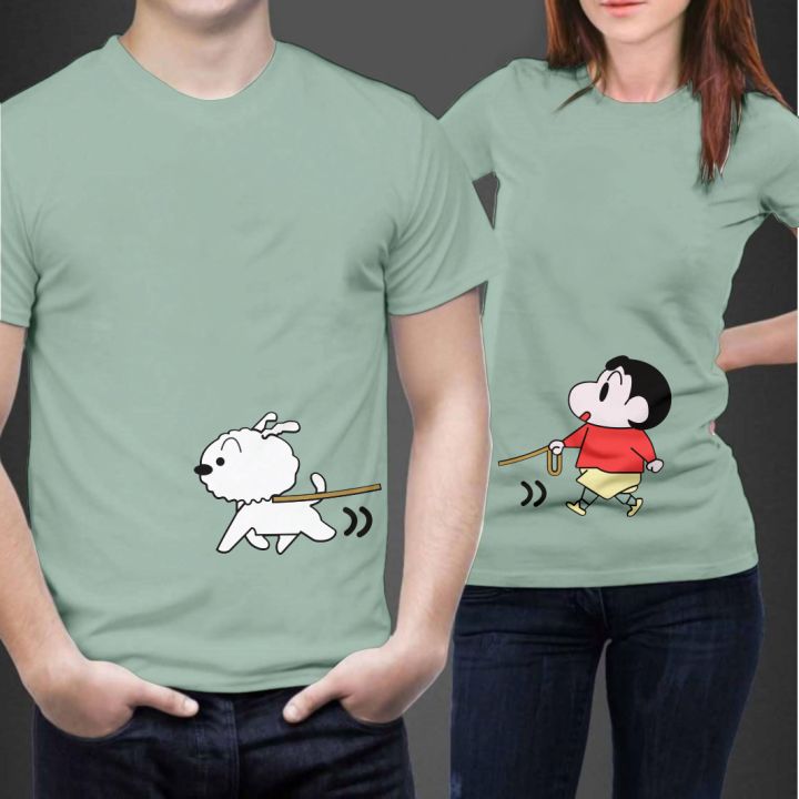 Pakaian Kaos Couple Motif Sinchan T-shirt Pria & Wanita
