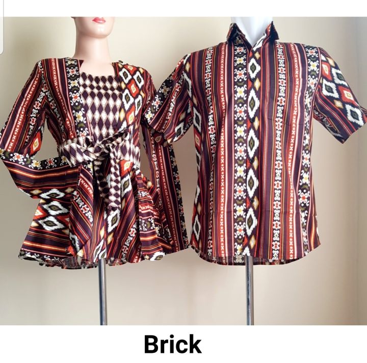 Couple Batik Pria & Wanita Blouse Sarimbit Lengan Panjang