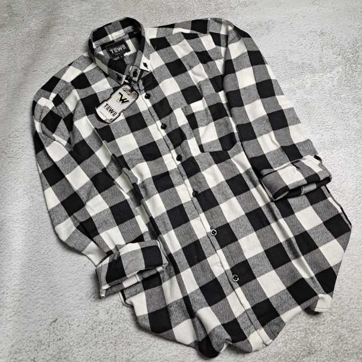 Kemeja Couple Keluarga Flanel Lengan Panjang