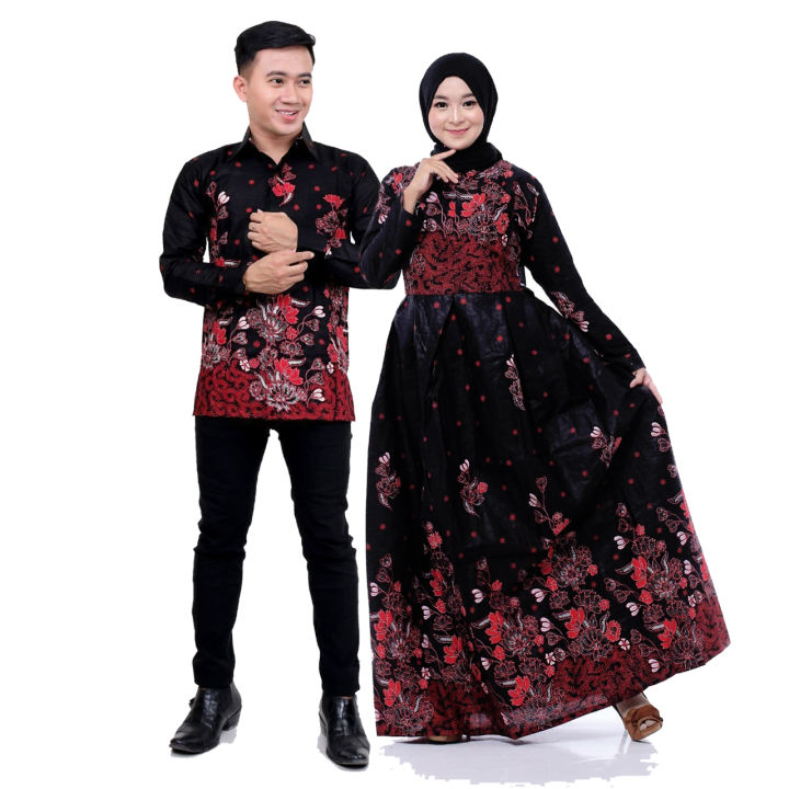 Couple Kemeja Batik Pria & Wanita Model Gamis Terbaru